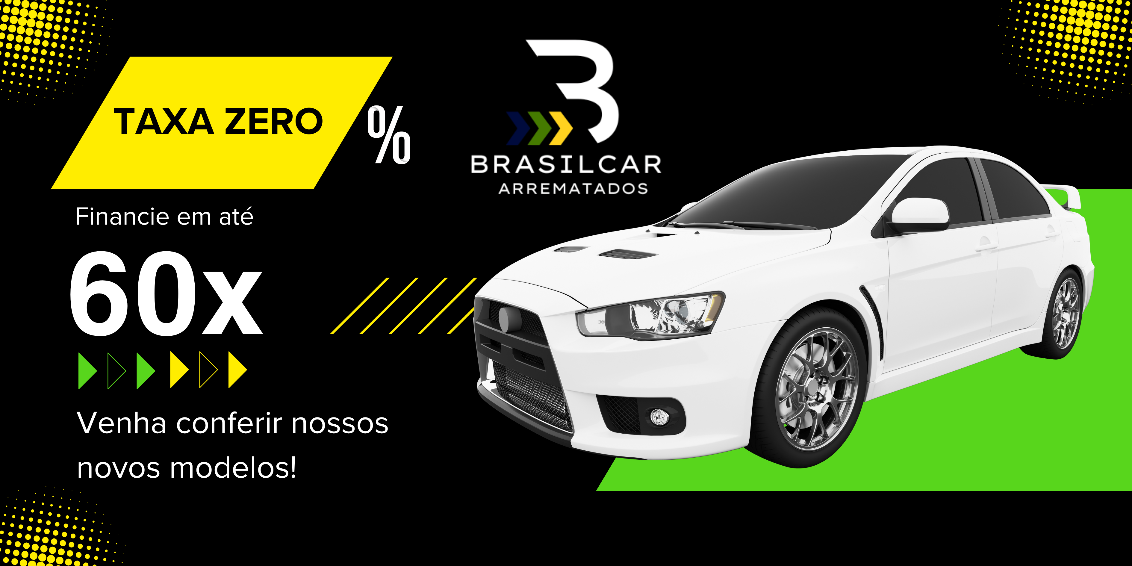 Banner Moderno Financiamento de Carro Verde e Branco